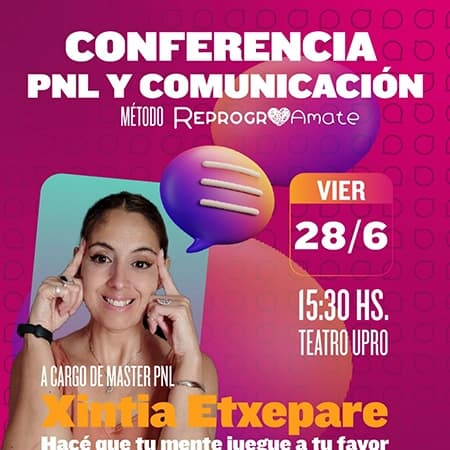 flayer evento Conferencia PNL y comunicación